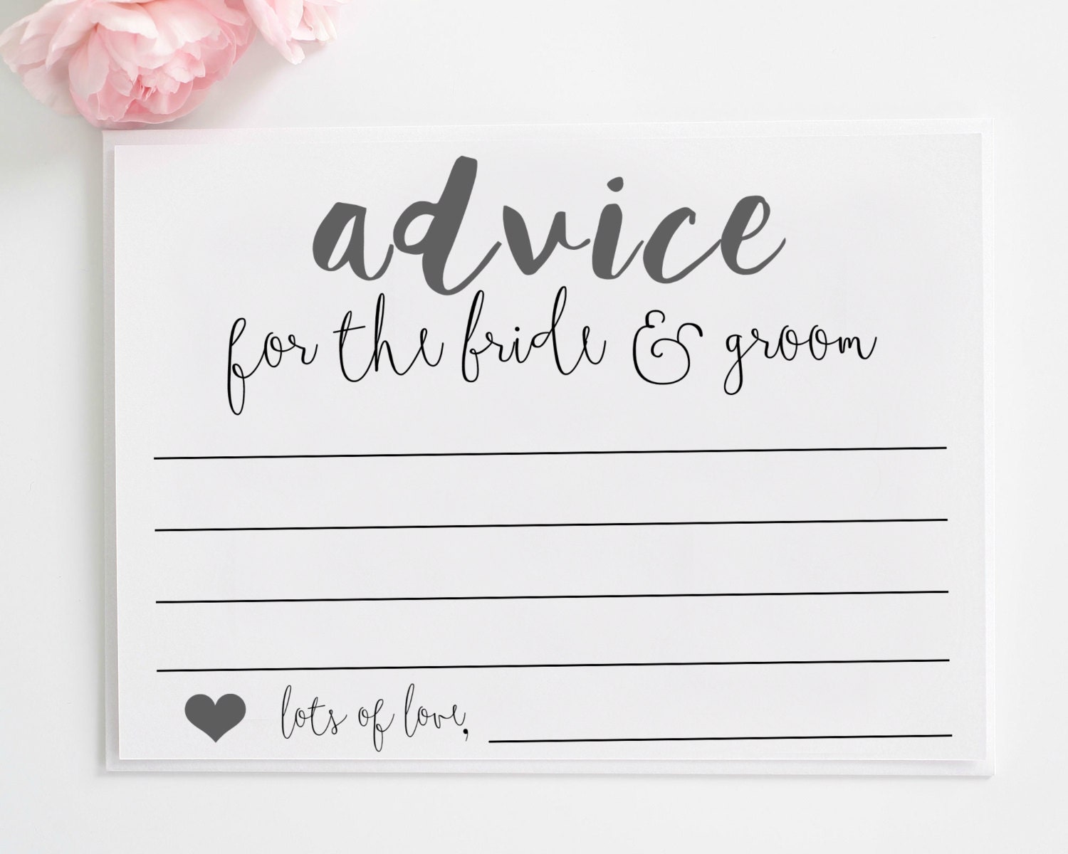 Wedding Advice cards Printable Advice for the by CKweddingcrafts