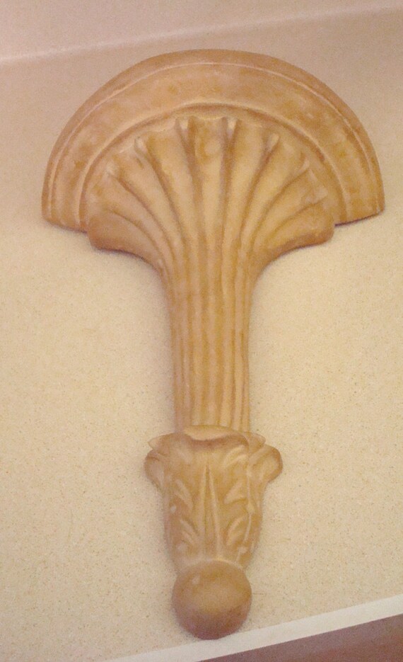 Items similar to Vintage Plaster Wall Sconce Decorative Wall Display Shelf Crescent Wall Sconce ...