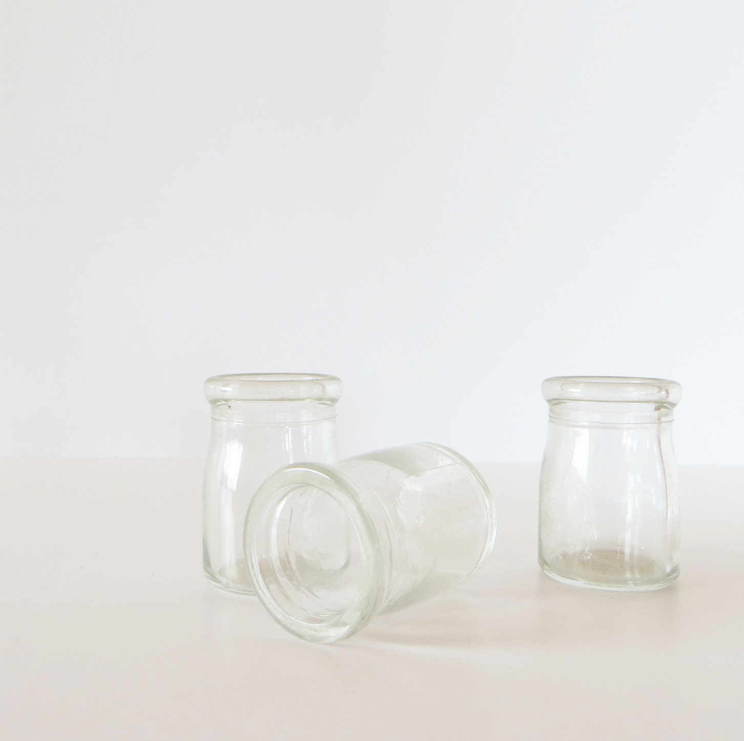 Vintage Glass Coffee Creamers Individual Creamer Jars Retro Coffee