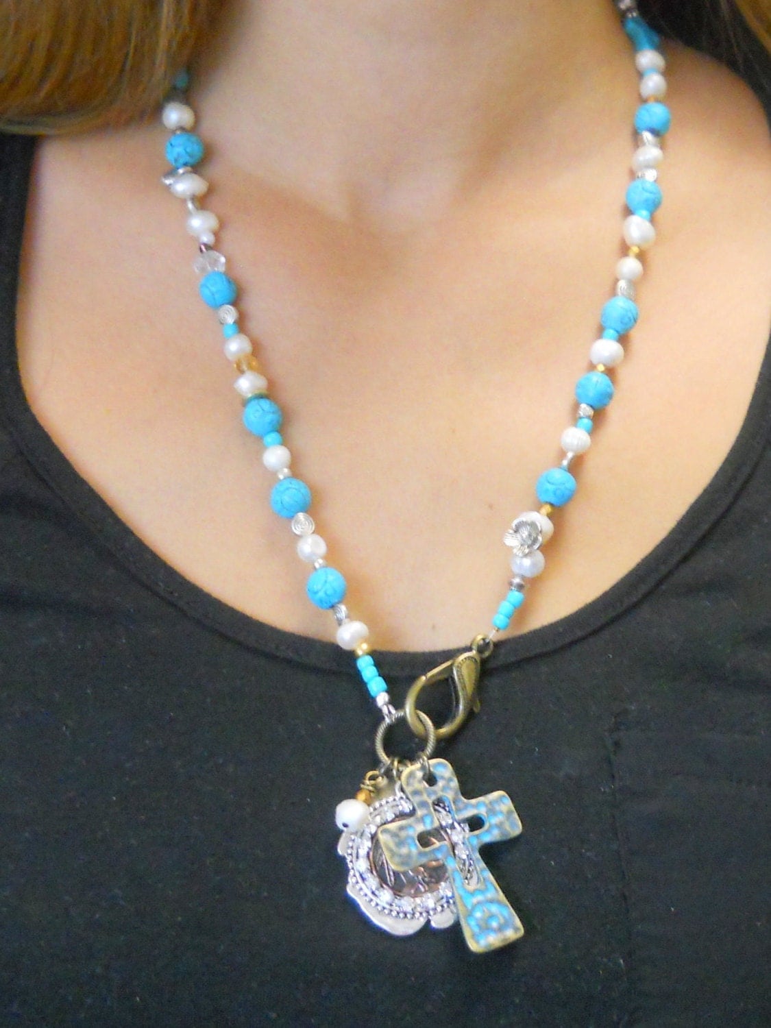 Handmade artisan Jewelry beaded necklace decorative