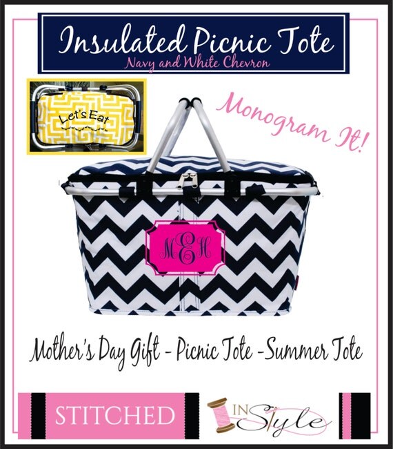 personalized picnic tote