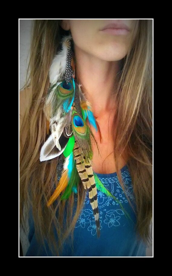 Long Feather Hair Extension Feather Hair by dieselboutique on Etsy