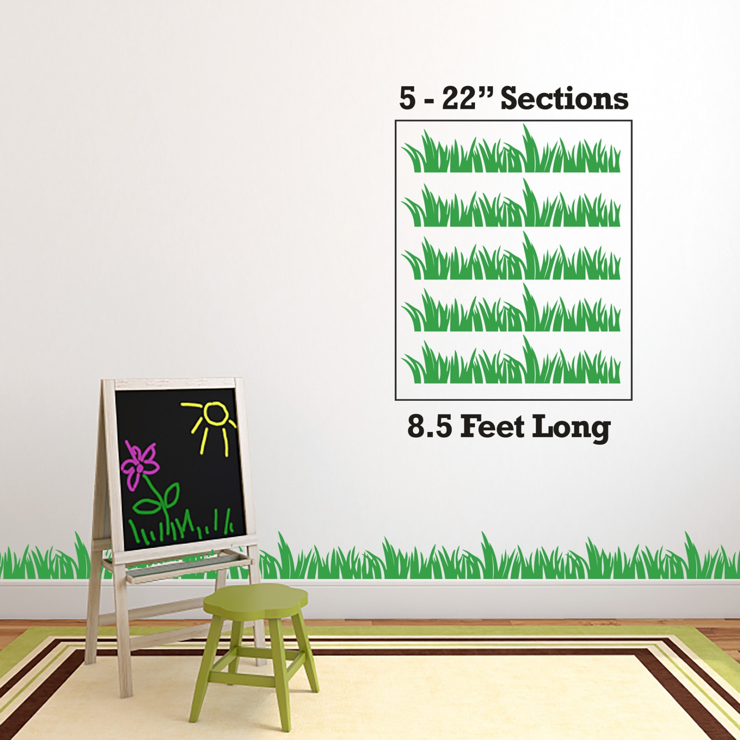 Grass Wall Decal Green Grass Border Grass Decal Garden Decal