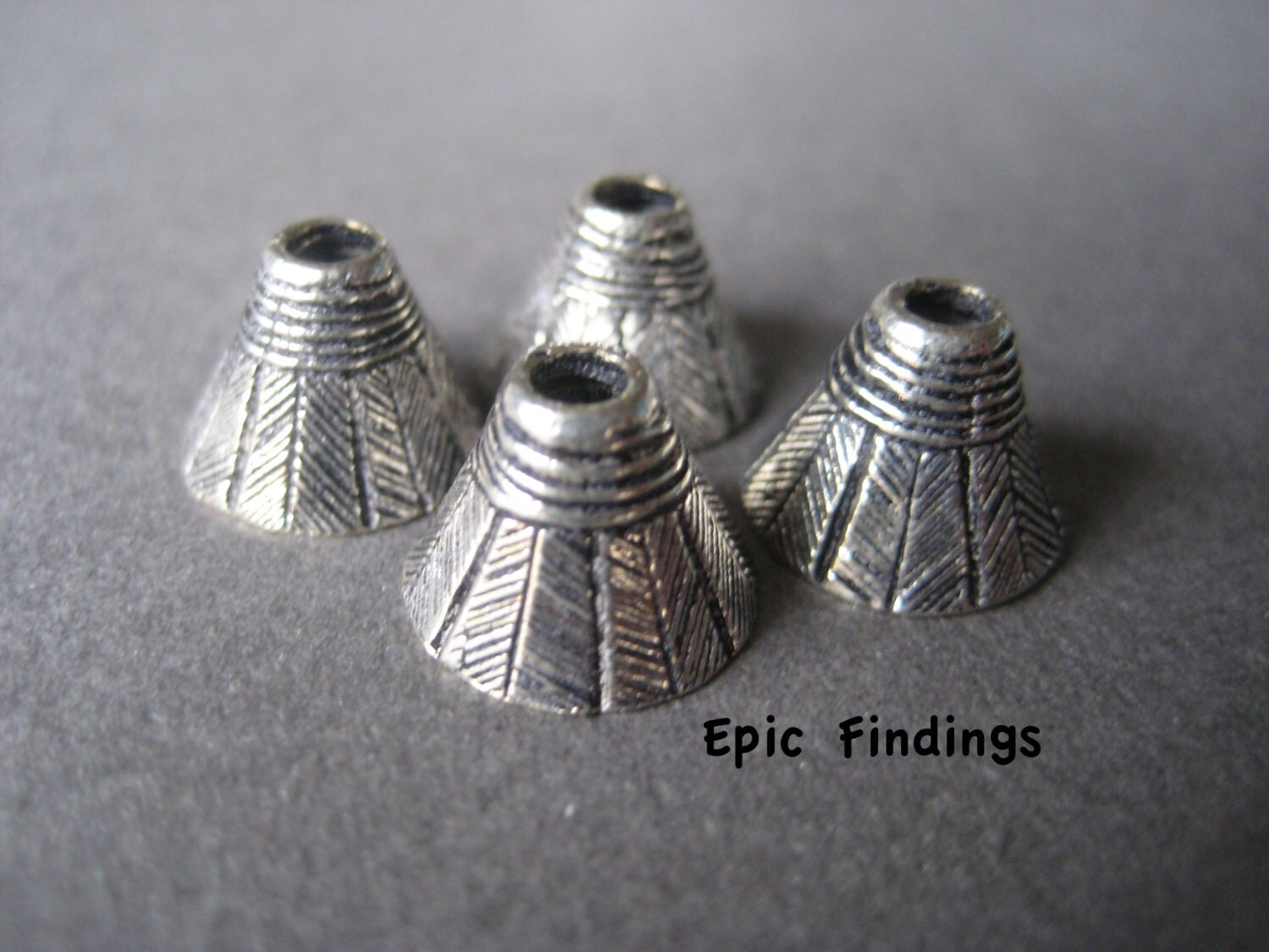 Tibetan Silver Cone Bead Caps Silver Findings Craft Jewelry