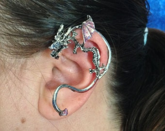 DRAGON EAR CUFF // inspired by Game of Thrones // Dragon Cuff // gifts for him // gifts for her // custom jewelry // for Pierced Left Ear