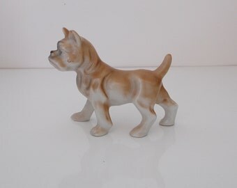 Porcelain Boxer Dog Figurine Made in Japan