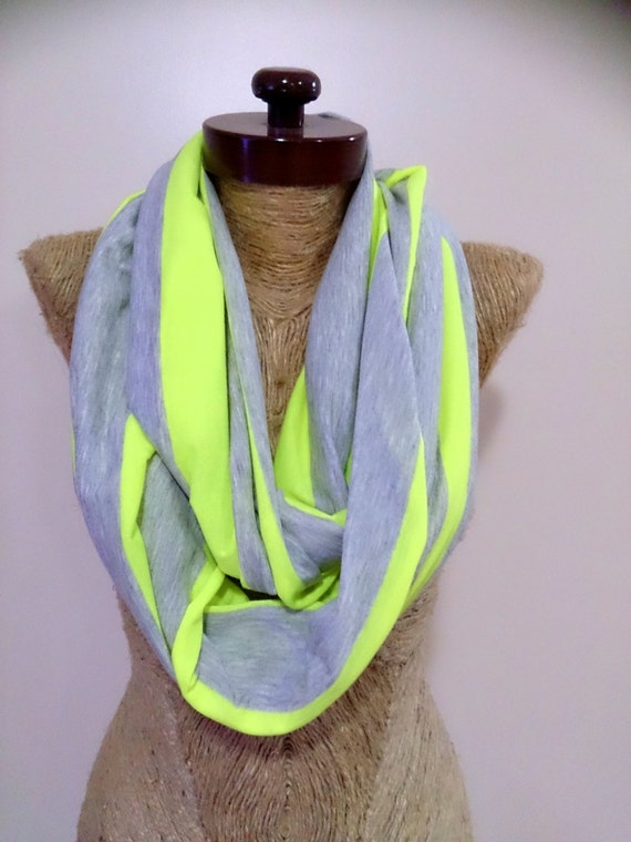 Neon tshirt scarf yellow infinity scarf thsirt by AtlasScarf