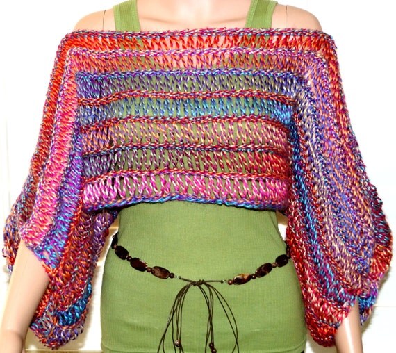 Loom knit drop stitch crop top by FamAffairDesigns on Etsy