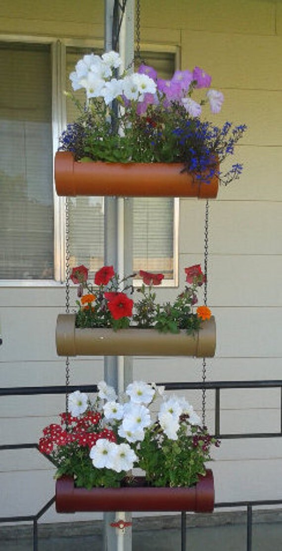 Items similar to pvc pipe hanging planter on Etsy