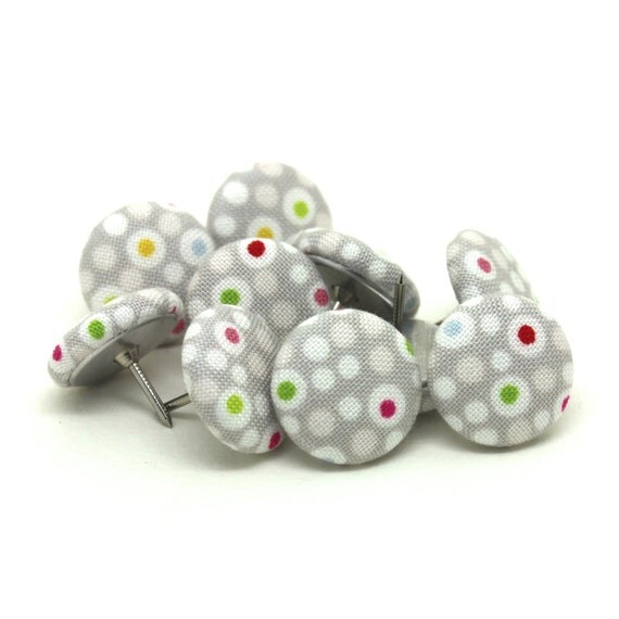 10 Grey Fabric Push Pins Stoff Fabric by ThePatternRepeat on Etsy