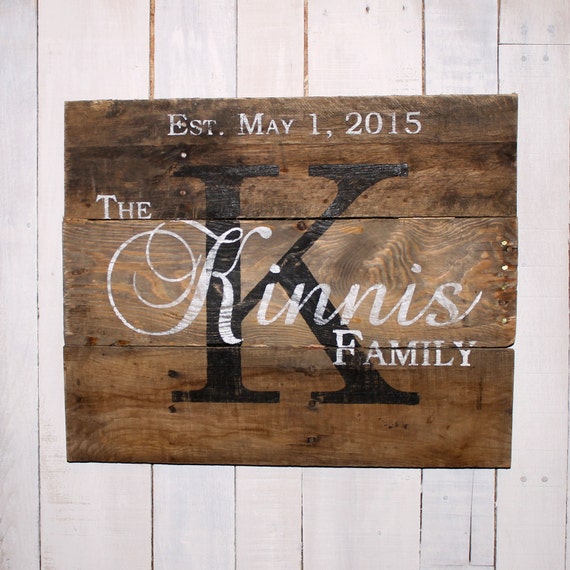 Custom Name Sign Pallet Last Name Wood by EverydayCreationsJen