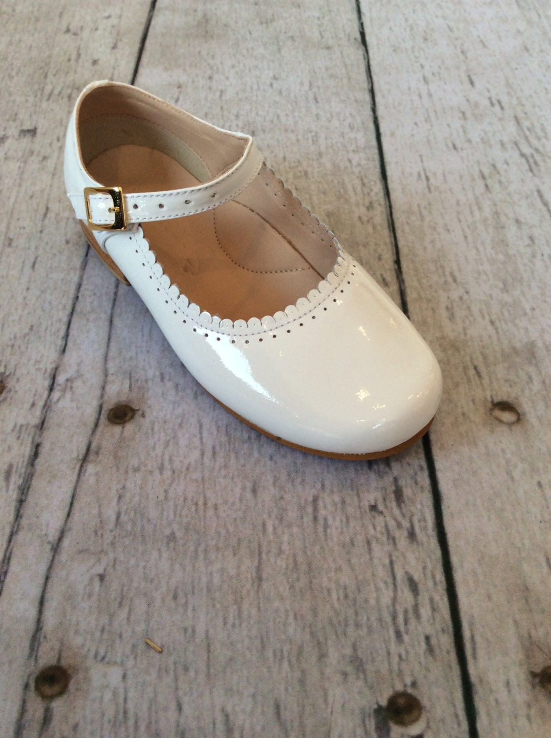 Little Girls Dress Shoes White Mary Jane with by SavannahChildren