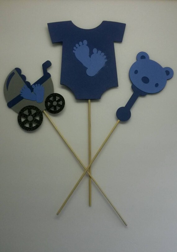 Set of 3 Its a Boy centerpiece sticks little by fourDOLLYSboutique