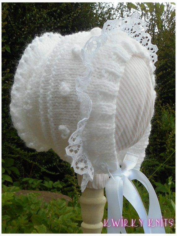 Baby knitted. christening frilly by KwirkyKnitsUK