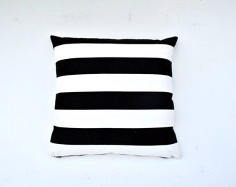 Black and White Striped Pillow Cover