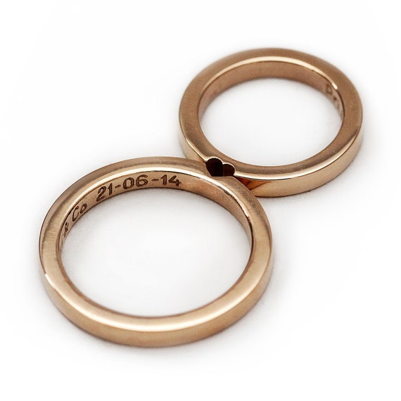 14k rose gold wedding ring set, Promise ring, Wedding ring for men ...