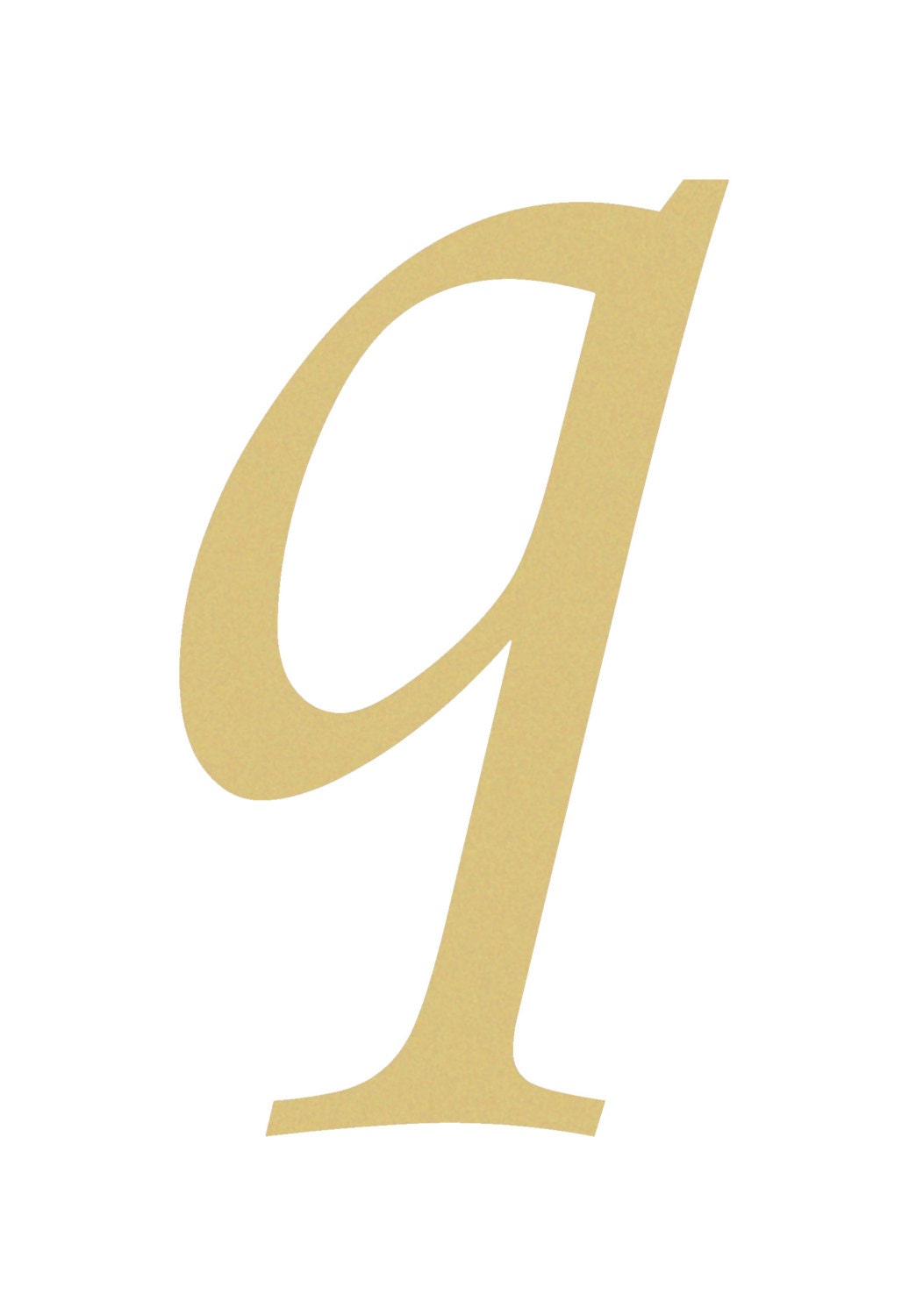 Unfinished LOWERCASE Letter q MONOTYPE Paintable