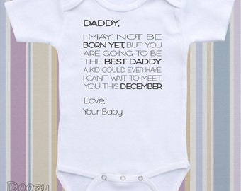 Pregnancy Announcement Pregnancy Reveal Personalize Baby Onesie ® Baby Announcement Going to Be a Dad / Daddy I Know I May Not Be Born Yet