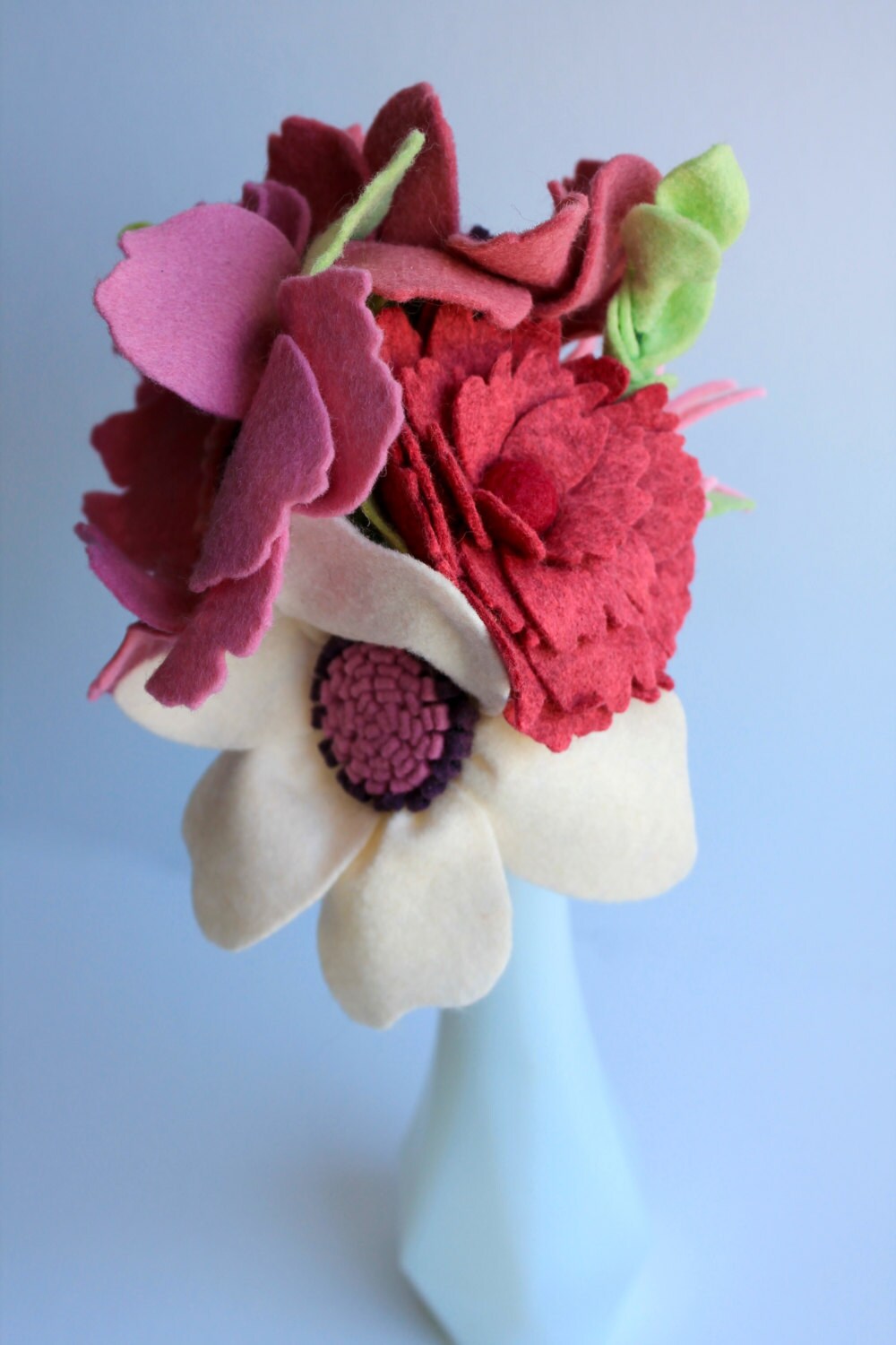 Cotton Candy Rose Felt Flower Bundle. Peony by TheFloralFoundry