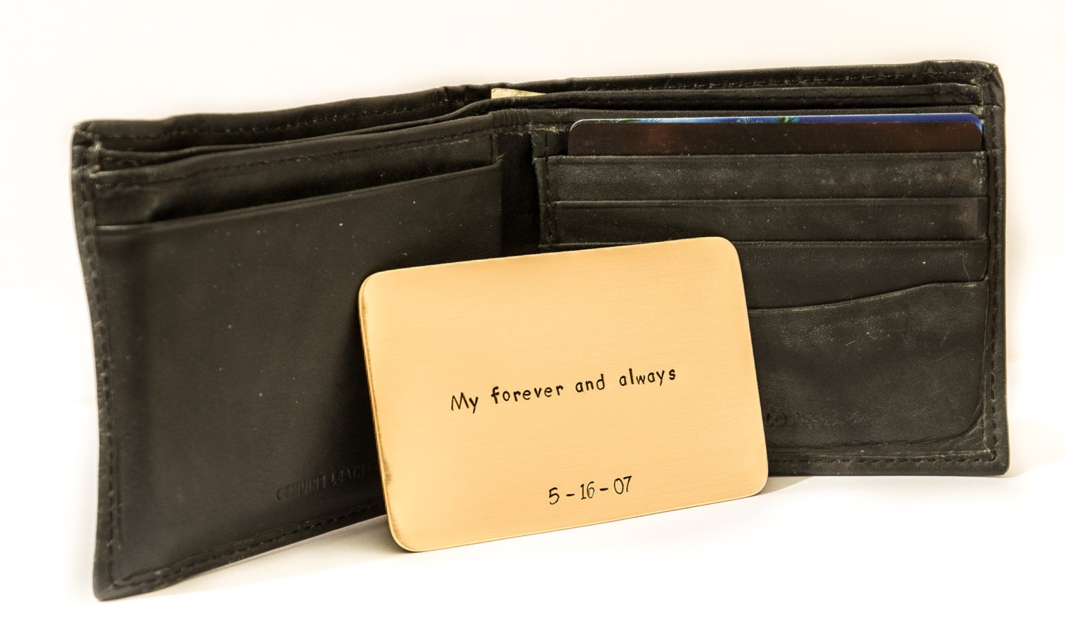 Bronze Wallet Insert Card Anniversary Gift for Men 8th