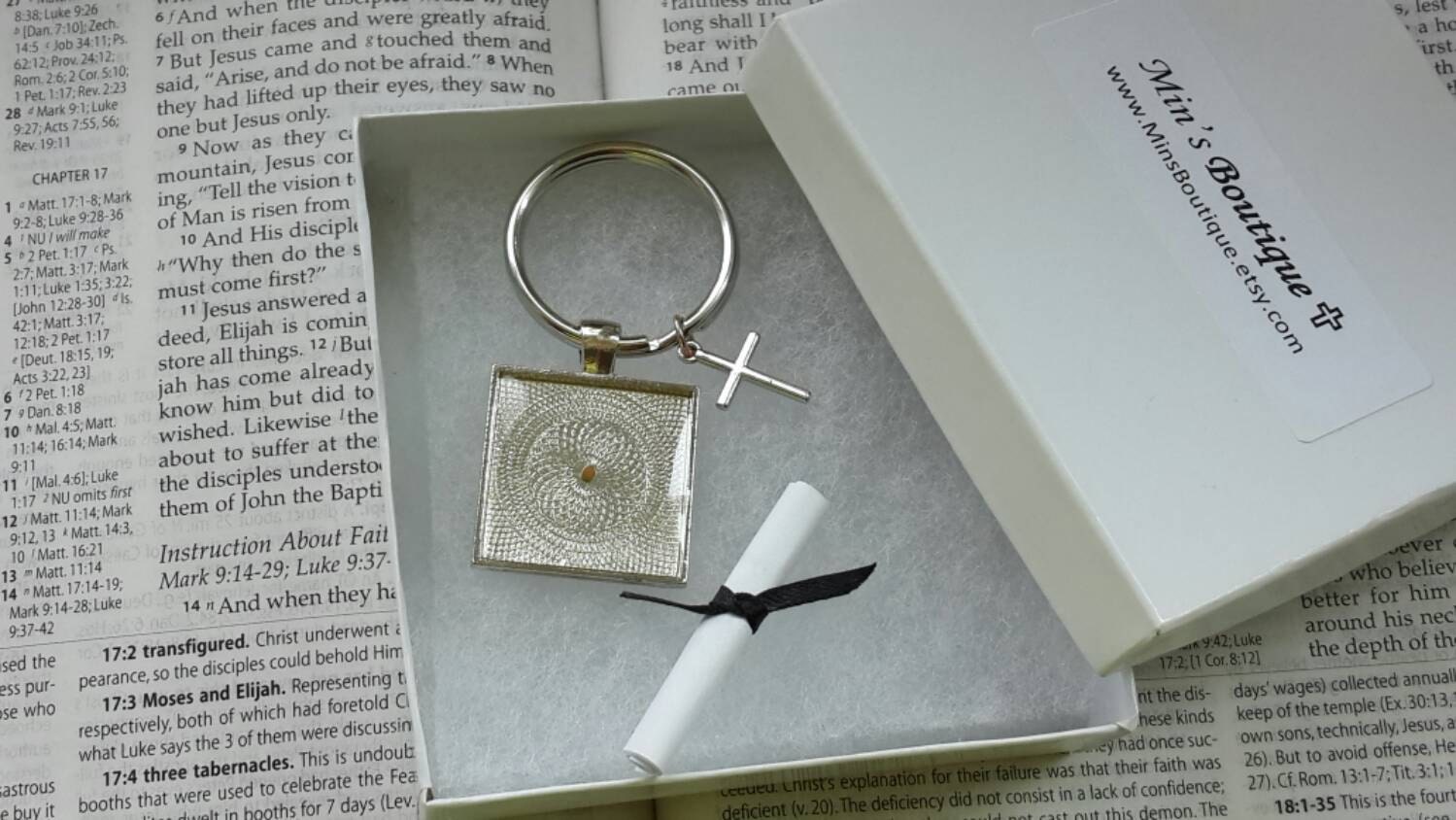 Mustard Seed Keychain Christian Keyring Faith Of A Mustard