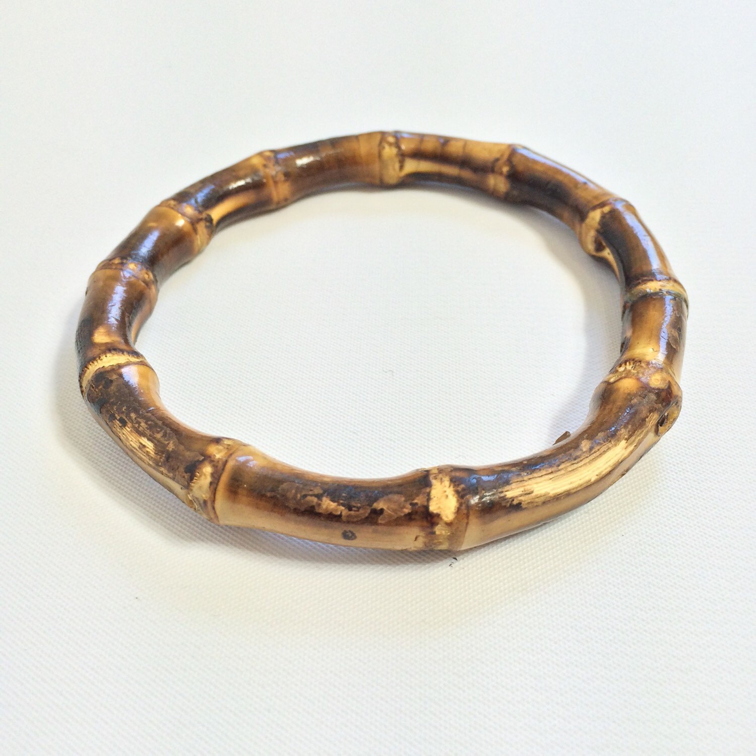 60s BAMBOO Bangle Bracelet Neutral WOODEN Bangle Bohemian Boho