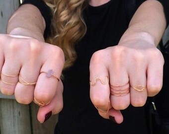 Rose gold midi ring, gold midi ring knuckle rings, wrap ring criss cross knot ring silver midi ring, boho rings, amethyst ring, chevron ring
