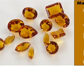 Madeira Citrine Faceted Gemstone Parcel of 20 carets (All Natural Gemstone Parcel)