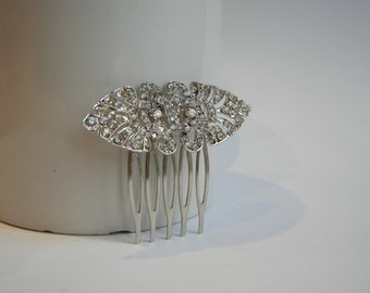 Diamante Hair Comb, Art Deco Hair Comb, Bridal Hair Comb, Vintage Hair Comb, Rhinestone Hair Comb, Silver Hair Comb, Bridal Hair Accessory.