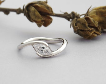 unique engagement ring marquise engagement ring white topaz engagement ring alternative engagement ring - Topaz Wedding Ring unique engagement ring marquise engagement ring white topaz engagement ring alternative engagement ring - Topaz Wedding Ring