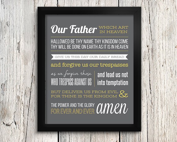 The Lord's Prayer Bible Verse Scripture Art by MollyBurchDesigns