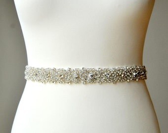 Flower girl Rhinestone Sash, Wedding dress Bridal Sash, Flower Girl baby Wedding Rhinestone Bridal Bridesmaid Sash Belt, Wedding dress sash