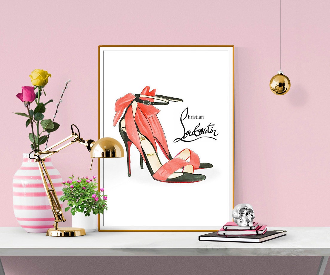 Christian Louboutin Shoes Artwork. Watercolor by CouturePrintery