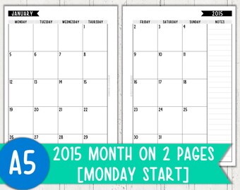 A5 2015 Folding Vertical Year Planner by PerfectlyOrganised