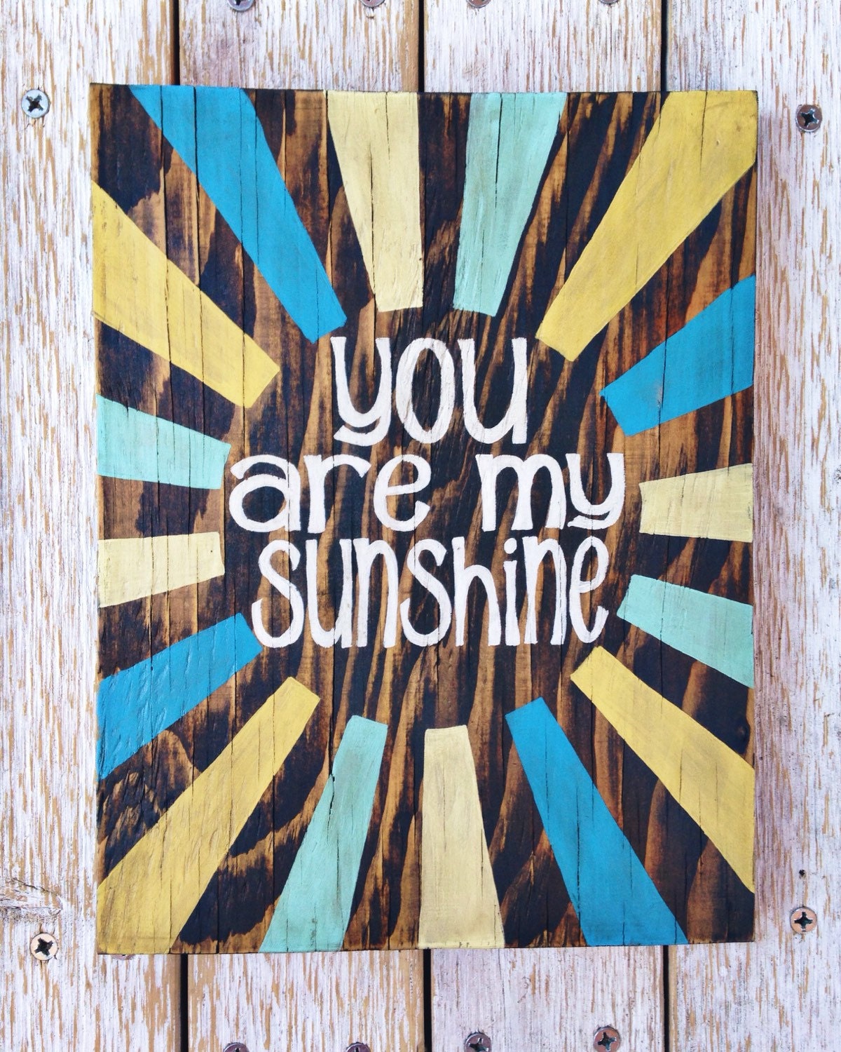 You are my sunshine sign hand painted on by Fiveacredesigns