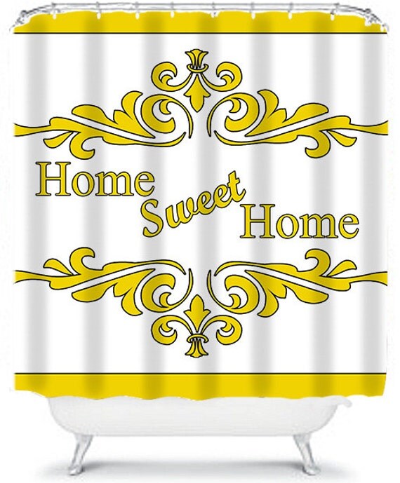 Items similar to Shower Curtain Home Sweet Home Modern Bathroom Decor