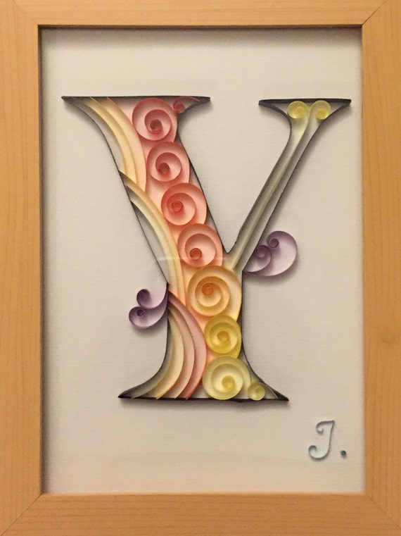 Items similar to quilled monogram letter Y / custom order on Etsy