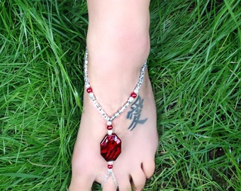 Wedding/beach barefoot sandals/ foot jewelry Style: Sail Away