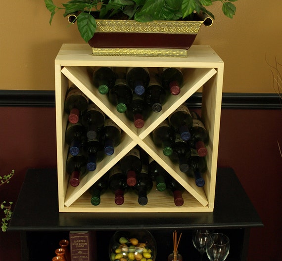 24 Bottle Wine Cube Storage Rack Kit in Ponderosa Pine. 13 Stains to
