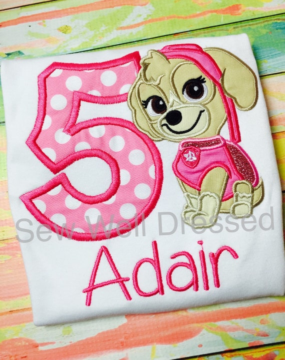 skye paw patrol birthday shirts