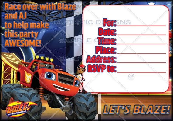 INSTANT DOWNLOAD Blaze and the Monster Machines Fill in the