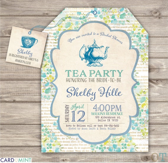 Tea Themed Bridal Shower Invitations 9