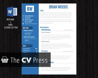 Professional CV Template - Resume Template - Curriculum Vitae Template - Resume Design