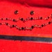 Beaded Necklace and Matching Earrings BLACK & CLEAR 12" Vintage