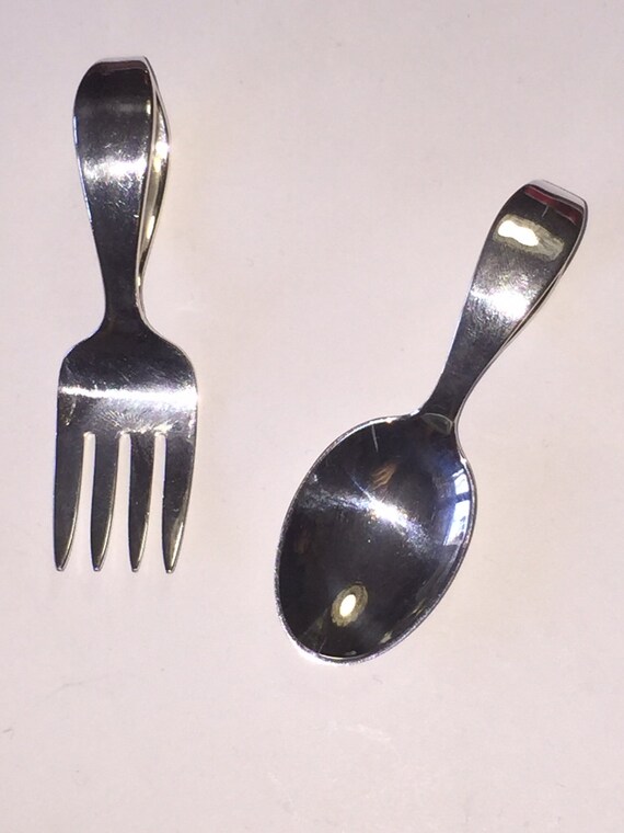 Tiffany Loop Fork and Spoon Baby Set by SterlingStork on Etsy