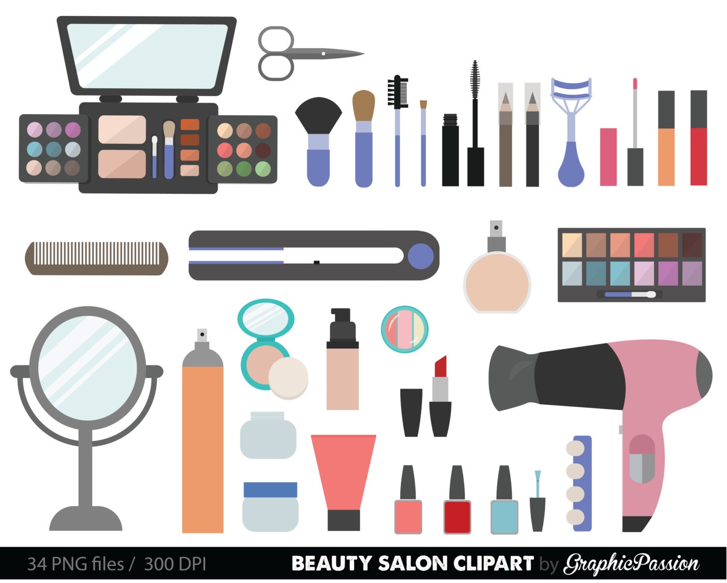 Clip Art Make Up Clip Art makeup clip art etsy beauty collection digital clipart cosmetic girly make up instant download