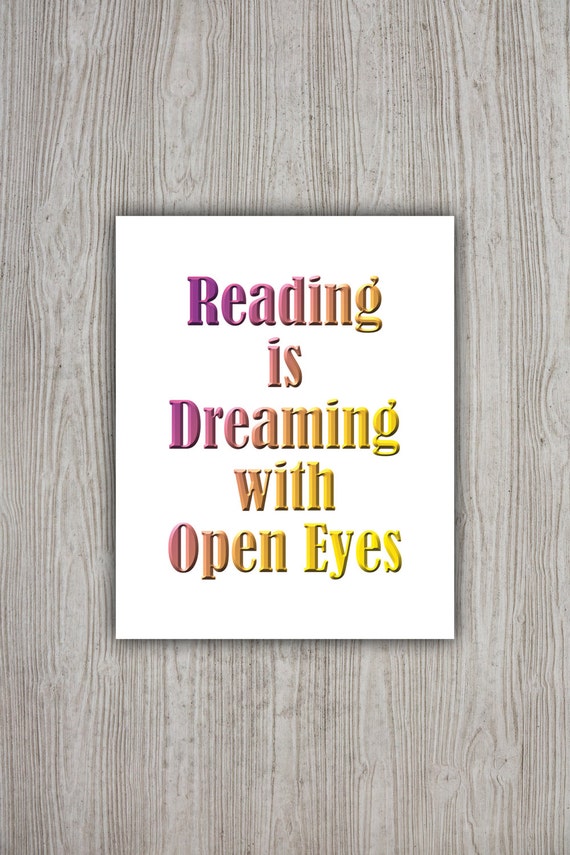 Reading Poster Office Decor Typography Printable by ...