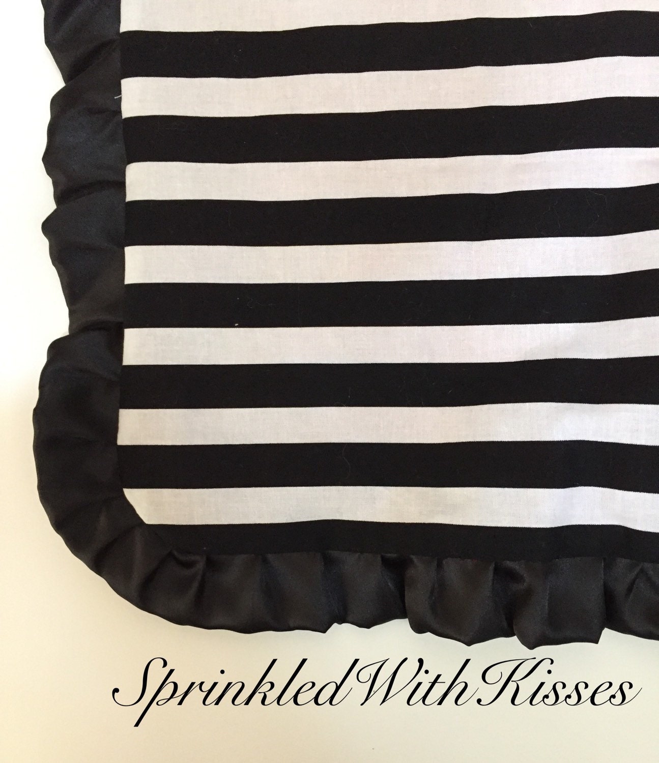 Red minky baby blanket with black satin and by SprinkledWithKisses