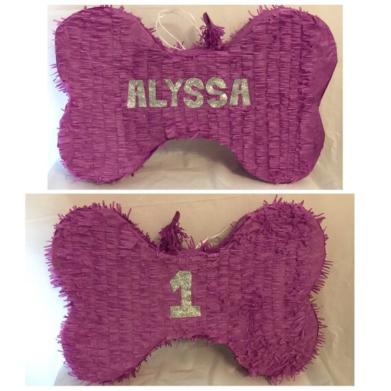 Purple Dog Bone Piñata 20 Customize Name & Age by Theperfectpinata