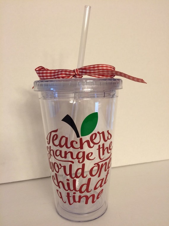 Inspirational Quote Teacher Tumbler-Teachers by HappyRedCottage